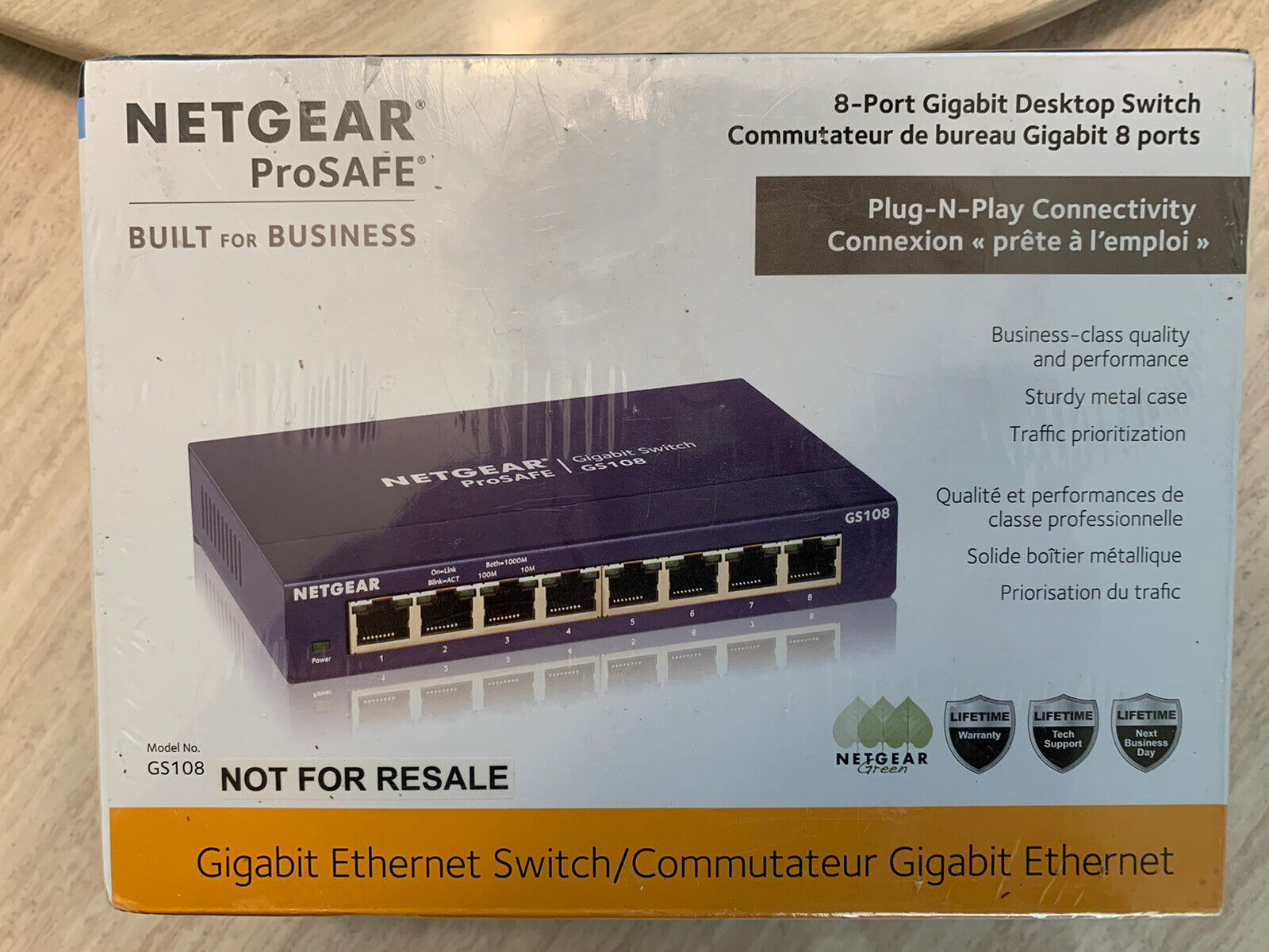 NETGEAR GS108 ProSafe (GS108-400NAS) 8 Port Standalone Gigabit Ethernet Switch