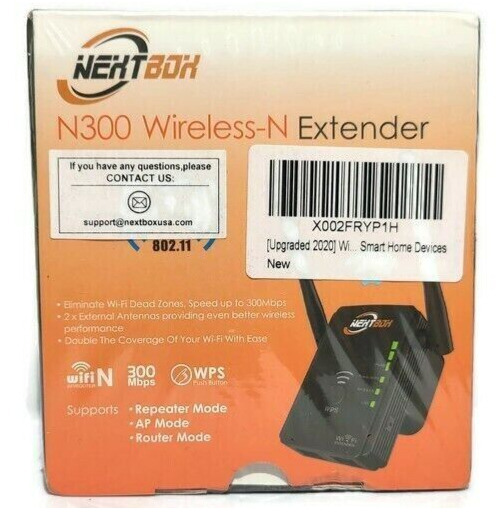 NEXTBOX WiFi Range Extender N300 Wireless Signal Booster & Repeater NEW