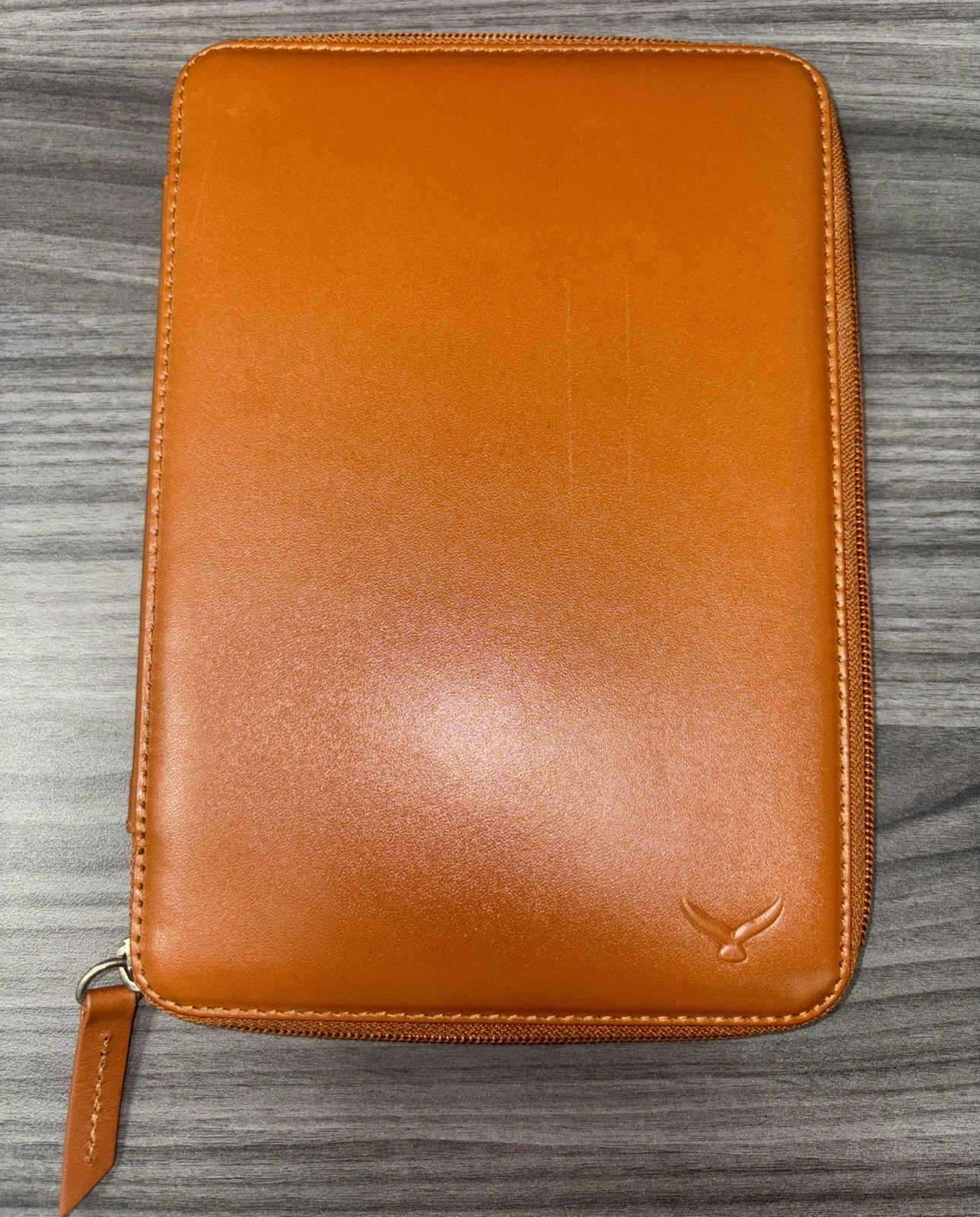 MAPI x Bellroy Luxury Tan Leather Zippered Tech Folio Organizer Cover Case