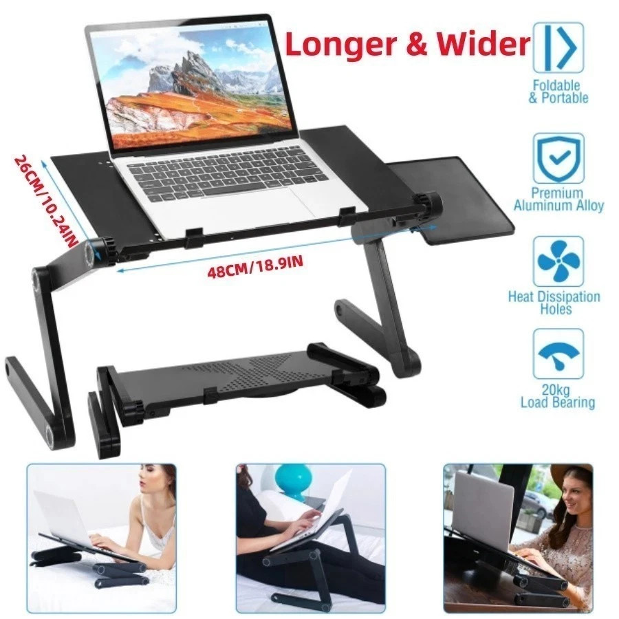 360° Adjustable Laptop Table Stand Lap Sofa Bed Tray Computer Notebook Desk New