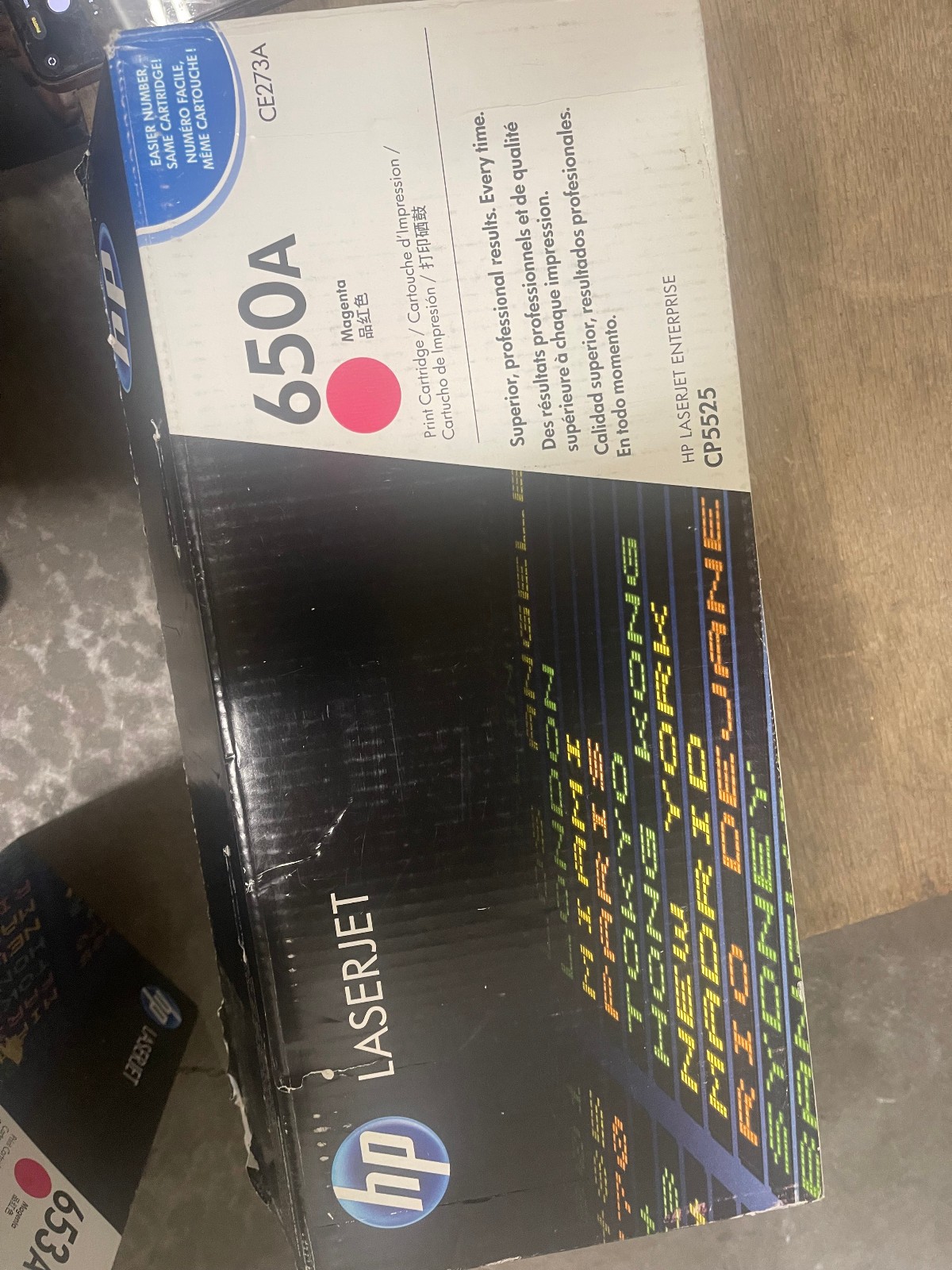 HP 650A CE273A Magenta Toner Cartridge Genuine OEM  - 