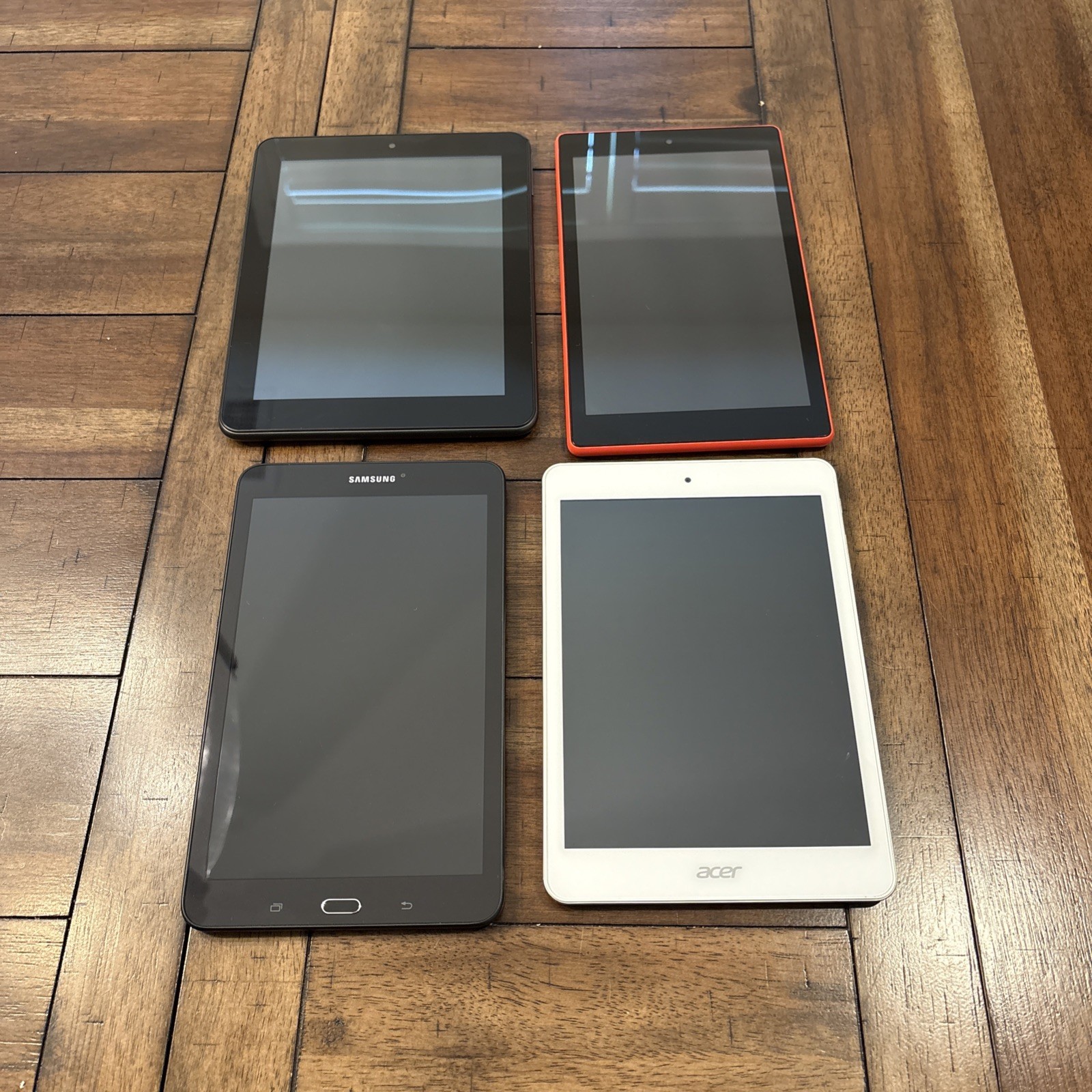 Lot of 4 Tablets Samsung Galaxy, Acer Iconia, Amazon Fire & Nextbook Tested