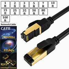 Cat 8 RJ45 Ethernet Cable Super Speed 40Gbps Patch LAN Network Gold Plated Lot picture
