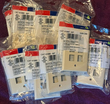 10 - NEW LEVITON 41080-6AP Single-Gang Wallplate 6-Ports Ivory w/screws picture