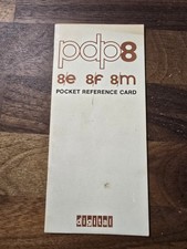 Vintage 1970s PDP 8 8e 8f 8m Pocket Reference Card picture