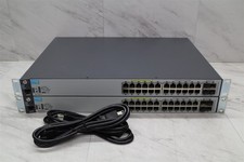 2 LOT - HP 2530-24G PoE+ J9773A 24-Port Gigabit Network Switch w/ Rack Ears picture