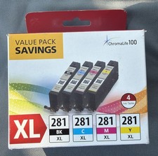 Genuine Canon CLI-281 XL Black, Cyan, Magenta and Yellow 4 Ink Pack OEM picture