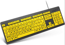Large Print Computer Keyboard,Wired USB Keyboard High Contrast Big Print Letter  picture