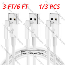 1/3Pcs USB Charger Cable For iPhone 14 13 12 11 XS XR 8 7 6 Charging Cord 3/6FT picture
