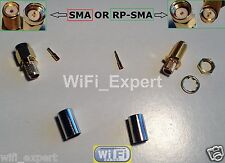 200 RP-SMA or SMA male female crimp for RG-8X LMR240 RG8X cable RF Connector USA picture