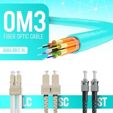 OM3 LC to LC Fiber Optic Patch Cable Multimode Duplex 50/125 Aqua LC LC 1M - 15M picture