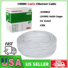 1000ft Cat5e Ethernet Cable 24AWG Solid Coppe UTP 350MHZ Network Bulk Wire Lan picture