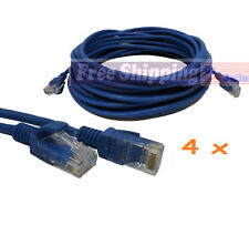 (4 Pack)  25FT RJ45 Cat5 CAT5E Ethernet LAN Network Cable  - Blue picture