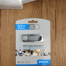 PNY Elite Turbo Attaché 4 32GB USB 3.2 Capless Flash Drive 100MB/s PC/Mac picture