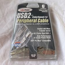 NEW Cyber Power USB2 Hi-Speed Peripheral Cable 6'5
