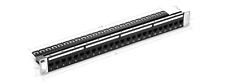 24 Ports Cat5e Unshielded Feed-Through Patch Panel, 1U Rack Mount - 09348 picture