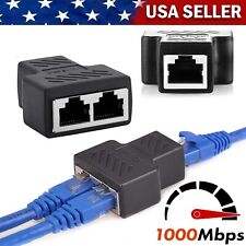 2xRJ45 Splitter Adapter 1 to 2 Ways Dual Female Port CAT6/5/7 LAN Ethernet Cable picture
