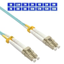 1-20m LC/UPC to LC/UPC Fiber Optic OM4 MultiMode Duplex 50/125 Lot Patch Cable picture