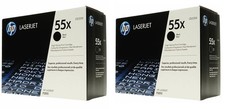 2 Genuine UNUSED HP 55X Toners Never Put into a Printer CE255X *UNUSED OPEN BOX* picture