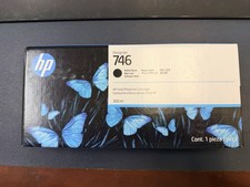 New HP 746 Matte Black DesignJet Ink Cartridge P2V83A DEC 2028 picture