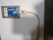 Vintage 3com laptop network PC cards with Dongler picture
