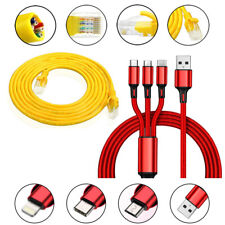 CAT6 Ethernet Internet Cables. 8P8C RJ45 Port + 3 In 1 Data Cables Lighting USB picture