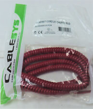 Cablesys Cherry Red 25 Ft Phone Handset Cord Coil Receiver 2500RD Vintage LONG picture