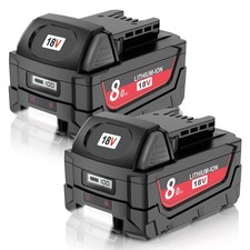 Maxofpowr 8.0Ah Replacement for Milwaukee M18 Battery 2 Pack High Capacity Compa picture