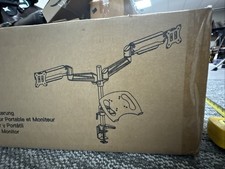 Huanuo Dual Monitor Stand with Laptop Tray 3-in-1 Desk Mount Open Box HNTS4B picture