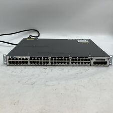 Cisco WS-C3750X-48PF-S 48-Port Gig Switch w/1x C3KX-PWR-1100WAC, C3KX-NM-1G READ picture