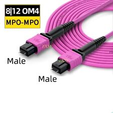 1-40M MPO/PC Male to MPO/PC Male OM4 8|12F Type A Fiber Optic Patch Cord MTP lot picture