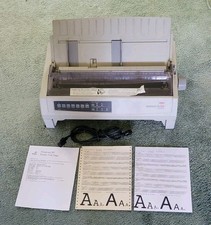 Okidata 321 Turbo Dot Matrix Printer w/Tray & Cover, Ribbon *Serial & Parallel picture