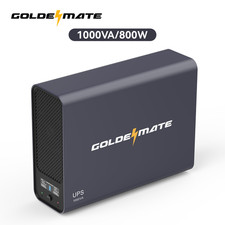 Goldenmate 800W LiFePO4 UPS Backup Battery Grey Pure Sine Wave for PC Desktop TV picture