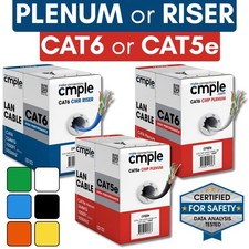 Cat5e Plenum Cat6 Riser Cable 1000ft Bulk Cat 5e Cat 6 Ethernet Cable (CMP CMR) picture