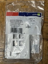 Leviton 42080-4WS QuickPort Wallplate with Id Window, Single Gang, 4-Port picture