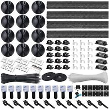 288 PCS Cable Management Kit-12 Cable Clips4 Wire Organizer Sleeve40 Cord Hol... picture