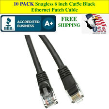 10 PACK 6 In Cat5e Black Network Ethernet Patch Cable Computer LAN 1 Gbps 350MHz picture