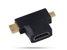 NEW Mini & Micro HDMI Male to Standard HDMI Female Adapter HDTV 4K 1080p 3D picture