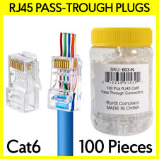 100PCS RJ45 Pass-Through Plug Cat5e Cat6 Ethernet cable Connectors RJ-45 Plugs picture