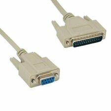 DB9 Female to DB25 Male Serial Cable AT Modem RS232 Straight Through, 2 Feet picture