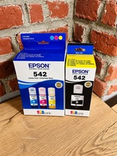 Genuine Epson 542 EcoTank Ink Bottles 4 Pack Black Cyan Magenta Yellow OEM picture