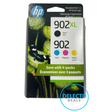 GENUINE 4-PACK HP 902XL BLACK & 902 COLOR C/M/Y INK OFFICEJET SEALED 12/2026+ picture