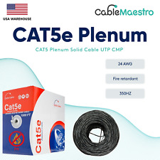 Plenum CAT5e 1000ft CMP Network LAN Ethernet Solid Cable Box Wire 24 AWG Bulk  picture