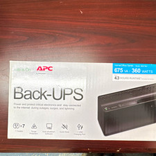 APC BN675M1 Back-UPS 675VA/360W Desktop UPS, 7 Outlets, USB, Black picture