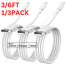 1/3Pcs USB Fast Charger Cable For iPhone 14 13 12 11 8 iPad Charging Cord 3/6FT picture