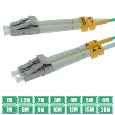 1-20M LC/UPC to LC/UPC Fiber Optic OM4 MultiMode Duplex 50/125 Patch Cable Aqua picture