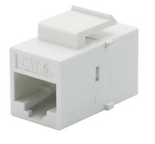 5 pcs LOT Inline RJ45 Keystone Wall Coupler Jack Adapter White CAT6/6e  picture