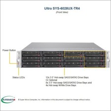 2U 12 Bay SuperMicro RAID Server SYS-6028UX-TR4 2x Xeon 12 Core 128G RAM 6x PCIA picture
