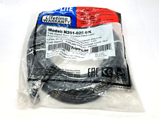 Tripp Lite N201-025-BK Cat6 Gigabit Black Snagless Patch Cable RJ45 M/M 25ft picture