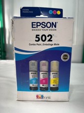 Epson 502  EcoTank Combo Pack Ink exp 11/28 Sealed Bottle Ink Damaged Open Box picture